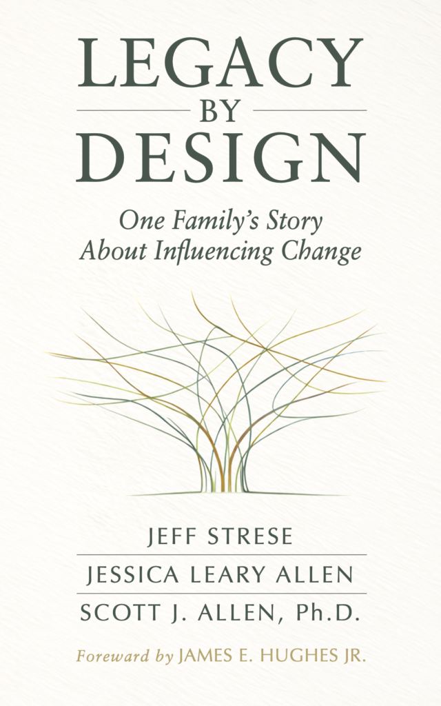 Legacy by Design Cover of book Legacy by Design featuring ivory background and image of graphic tree in green and gold.